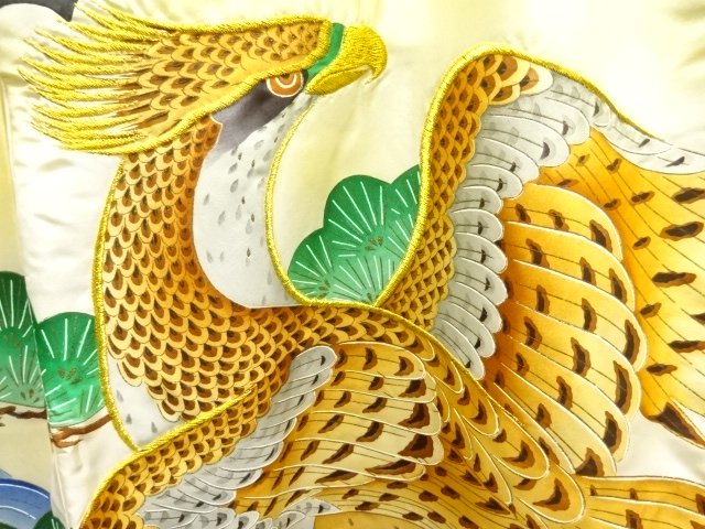 JAPANESE KIMONO / ANTIQUE KIMONO FOR BOYS / SILK / EMBROIDERY / HAWK
